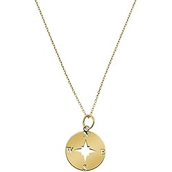 Córdoba Jewels | Gargantilla en Plata de Ley 925 bañada en Oro con diseño Rosa de los Vientos Mini Gold