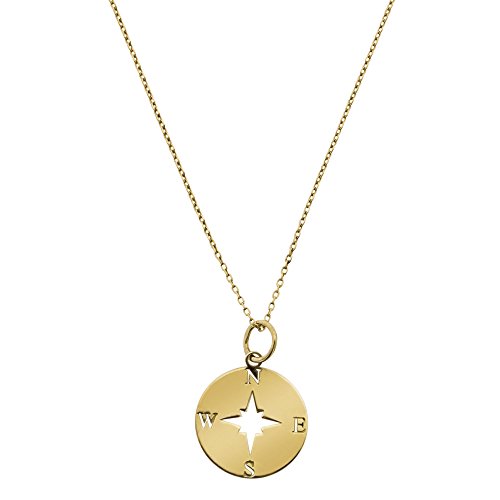 Córdoba Jewels | Gargantilla en Plata de Ley 925 bañada en Oro con diseño Rosa de los Vientos Mini Gold