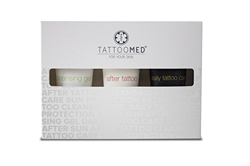 TattooMed Tattoo-Pflege Set, Medizinisches Hautpflegekomplettsystem für tätowierte Haut, 3er Pack (3 x 100 ml) - 2