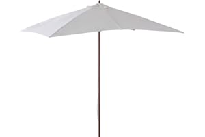 VERDELOOK Ombrellone in Legno a carrucola, 3x3 m, Ecrù, per arredo Esterni Giardino coperture