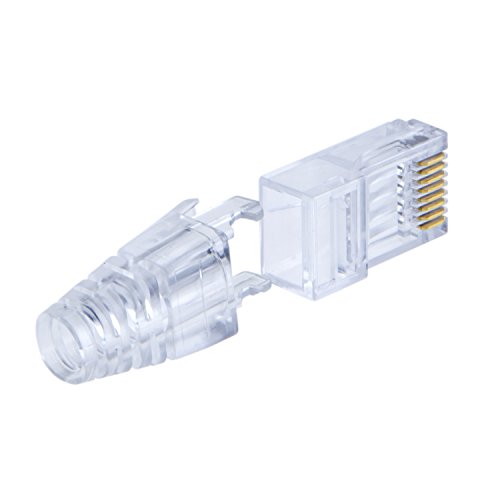 CableCreation 100-PACK Cat6a RJ45-Stecker mit Haube Stecker, Transparent - 2