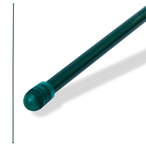 NIEDERBERG METALL Geflechtspannstab 105cm mit Gummi-Endkappen | Zaun-Spannstab Zaunstab Ø6mm | Zubehör Maschendrahtzaun | Grün - 2