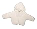 Gorgeous Babys Hooded Chunky Knitted White Rope Detailing Cardigan (0-3 Months)