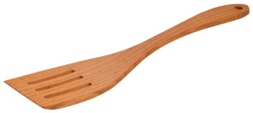 Pfannenwender, geschwungen, mit Schlitzen, geölt, Kirsche