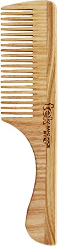Tek peine en madera de fresno de dientes finos con mango - Hecho a mano en Italia