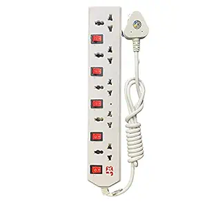 JB Power Electrical Extension Board Five Sockets With Five Individual Rockers Switches