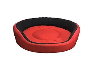 ALANO Polar Cozy Quilted Reversible Round Soft Dog/Cat Bed (X-Large, Red-Black)