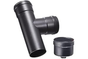 NOVA ITALF Raccordo A T 'Pellet' F/F In Acciaio Fe Nero. Con Tappo Recupero Condensa scarico. Spessore 1,2 Mm. (D 100 mm)