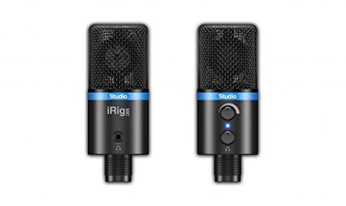 IK Multimedia iRig Mic Studio Microfono a condensatore con diaframma largo per Android, iPhone, iPad, Mac e PC, Nero