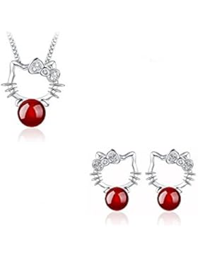 Bettwäsche Schmuck Hello Kitty Swarovski-Perle Elemente Silber 925