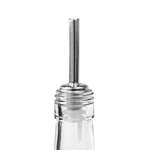 COM-FOUR® 4x Flaschenausgießer aus Edelstahl, mit Kunststoff-Schutzkappe - 4