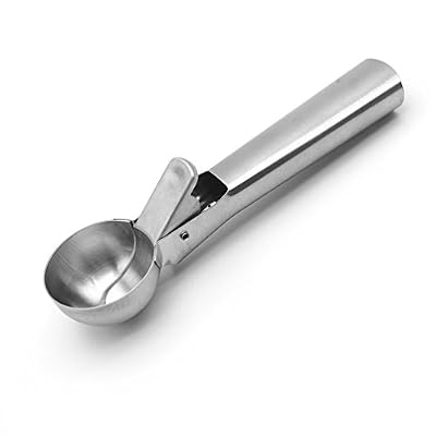 Uarter Cuillère à glace Déclenchent – 17,8 cm petites Cuillère à glace en acier inoxydable avec déclencheur pour cupcakes Melon, 5,1 cm de coupe