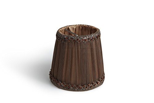 Splink 2 Pcs Lampenschirm E12/E14 Organza Stoff Stehlampe Tischlampenschirm mit Gold Trim Vintage Barockstil Stil 85*120*110mm - 8