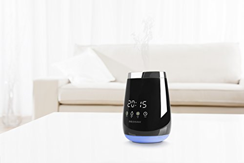 Medisana AD 640 Aroma Diffusor für Duftöle mit LED Wellness Licht in 3 Farben, LED Zeitanzeige, Timer, Ultraschall-Technologie, 100ml - 3