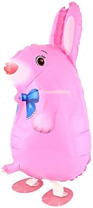 DekoRex Airwalker Walking Pets, Animal, Foil Balloon, Party Decor, Helium, (Pink Rabbit)