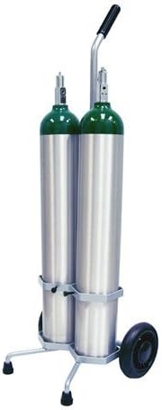 2 Cylinder D / E Oxygen Cylinder Cart by Responsive Respiratory