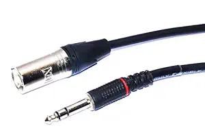 M. A. Enterprises Stereo Plug 6.35mm (1/4 inch) Jack to XLR Male Amplifier Guitar Cable - BLACK (1.5m)