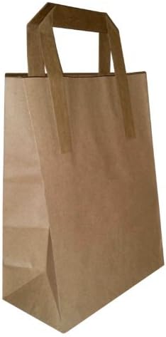 100 Small Brown Kraft Paper Takeaway/Food/Catering/Party/Event/Carrier Bags 9'' x 7'' x 3'' by Ven