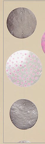 Capiz-Girlande Perlmutt rosa 120 cm Windspiel gepunktet