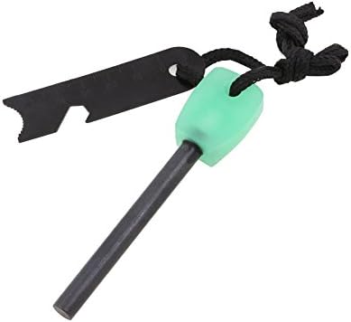 out4live ® Survival Lighter Luminous Black Steel Flint Magnesium Stone Fire Starter Survival Kit for Military Hunting Camping