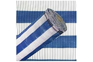 BONERVA | Malla de sombreo y ocultación | Color Azul-Blanco | 90% ocultación | Tejido Ratcher | Malla de protección para jardín y Agricultura| Rollo 2 x 100 Metros