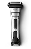 Philips BodyGroom TT2040/32 - Afeitadora corporal inalámbrica, con dos cabezales de recorte y afeitado, 50 min de uso/1 h de carga, plateado y negro