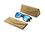 Montura BAMBÚ Gafas de sol madera MOSCA NEGRA modelo BROWN BAMBOO and Blue - Polarized - Unisex