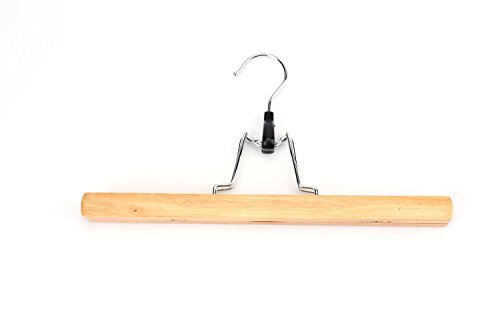 Tosnail Kleiderbügel aus Holz, Hosenbügel, 10 St. Hosenspanner, mit Filzeinlage, 30 cm lang, 16 mm hoch - 3