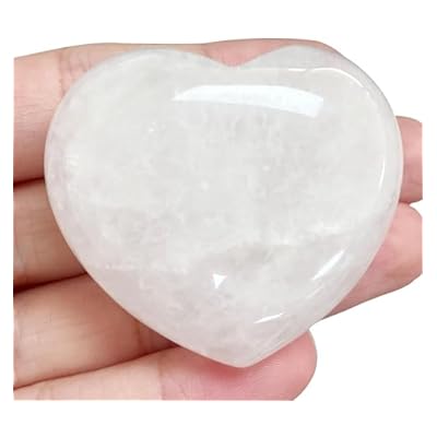 Ideayard Clear Crystal Heart Stone 1pcs Puff Heart Love Palm Stone Reiki Crystal Gemstone Worry Stones For Anxiety Crystal Gifts