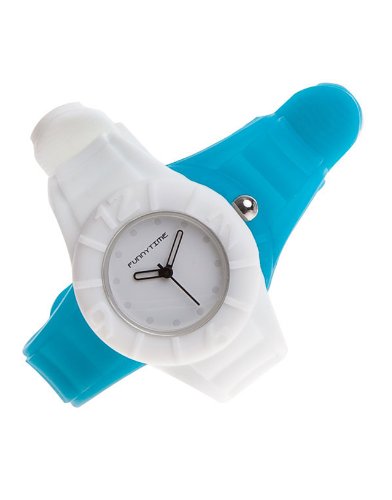 Funny Time Kinder-Armbanduhr wei-blau mit Wechselband Analog FT5003-00