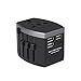 Produktbild Jamicy® Universal Reiseadapter Reisestecker, All-in-One Internationales Netzteil mit 2.4A Smart USB 3.0A USB Typ C Ports für Europa USA UK AUS Asien Handy Tablet Laptop