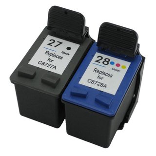 Prestige Cartridge HP 27 / HP 28 Pack de 2 cartuchos de tinta para HP Officejet/Deskjet/Fax Serie, color y negro