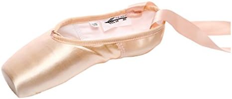 Evedaily Girls Womens Dance Shoes Satin Ballet Pointe Shoes With Ribbon