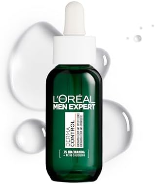 L'ORÉAL Paris Men Expert Derma Control Siero Anti-Imperfezioni Con Niacinamide E Acido Salicilico, per Uomo con Pelle Grassa e Tendenza Acneica. Riduce macchie e segni Post Acne