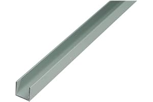 Alberts 471965 Perfil en U - Aluminio, anodizado plateado - 1000 x 25 x 25 mm