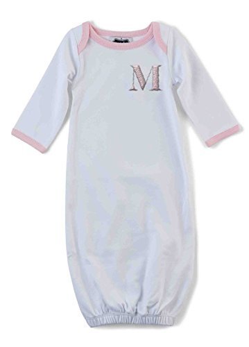 Mud Pie Baby Girl Initial [M] Sleep Gown 0-3M by Mud Pie