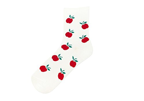 Preisvergleich Produktbild KnöChel-Jungen-MäDchen-WeißE Baumwolle Spaß-Lustige Neuheit Jugend Funky Nette Furit Apple-Socken Socks
