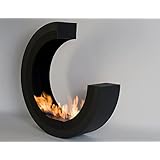 Biocamino da pavimento, freestanding ERTA C colore nero.