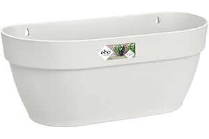Elho Vibia Campana Mural 35 - Planteur pour Balcon & Extérieur - Ø 35.0 x H 14.8 cm - Blanc/Blanc Soie