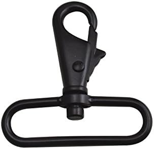 Ruihai Black 2" Inside Diameter Oval Ring Shrimp Head Buckle Lobster Clasps Swivel Snap Hooks Pack of 4