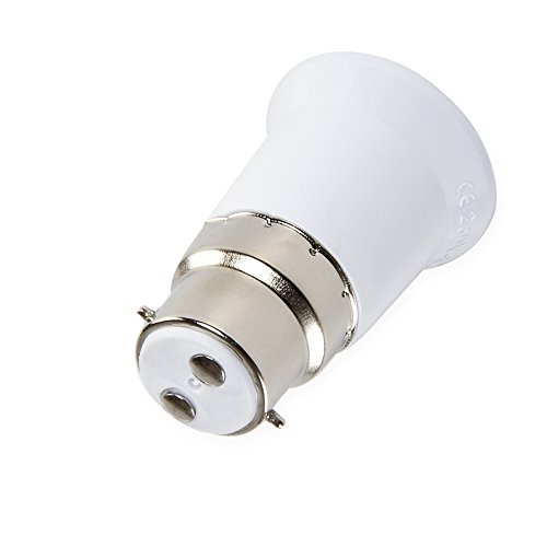 longyee (TM) 1 x bayoneta BC casquillo B22 a E27 ES rosca Edison Bombilla Lámpara Base Socket convertidor extensor adaptador soporte de techo, 220  240 V