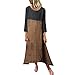 Produktbild Fenverk Damen Sommerkleid Tshirt Kleid Rundhals Kurzarm Kleider BeiläUfige Lose Langarm Maxi LäSsige Retro Sleeveless O Ansatz Langes(Braun,XXXXXL)
