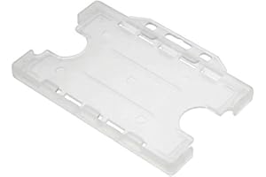 Customcard Ltd Double-Sided ID Card Holder - Secure, Clear Plastic for 2 Credit-Sized Cards (85mm x 54mm) - Durable, Lightweight for Work, School, Events - ID Card Holder for Lanyard (Clear,Pack of 1)