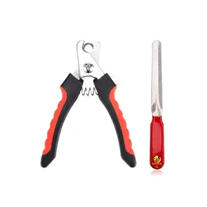 Foodie Puppies Stainless Steel Dog/Cat Toe Nail Clipper Scissor Trimmer & Cutter Grooming Tool + Free Filer - Red