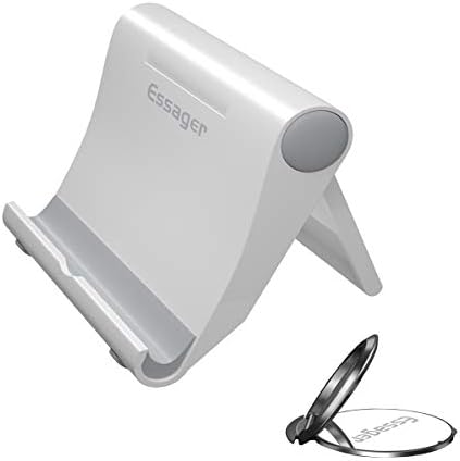 ESSAGER Desktop Phone Stand with Adjustable Angle Design-Finger Ring Stand Holder-pack of 2-Compatible with Smart phones, E-reader and Tablets (Pink)