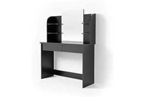 Vicco tavolo da toeletta Charlotte, Nero, 108 cm Con specchio