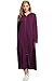 Produktbild Onbay Damen Langarm Bademantel Nachtwäsche mit Kaputze vorner Reißverschluss Hoodie Morgenmantel Lange Maxi Robe (XXL, Lila)
