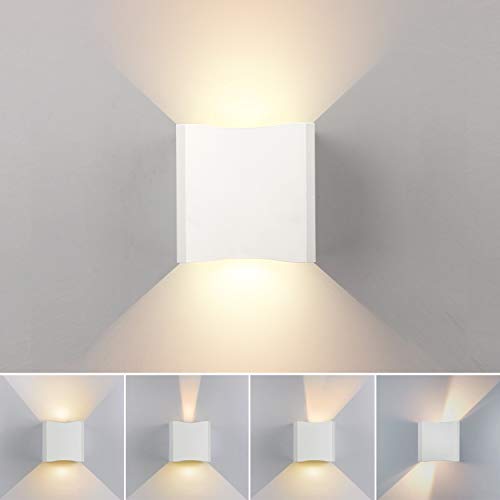 LED Wandleuchte Innen Aussen 12W Modern Wandlampe mit einstellbar Abstrahlwinkel Design Wasserdichte IP65 AC85V-265V LED Wandbeleuchtung 2700K Warmweiß