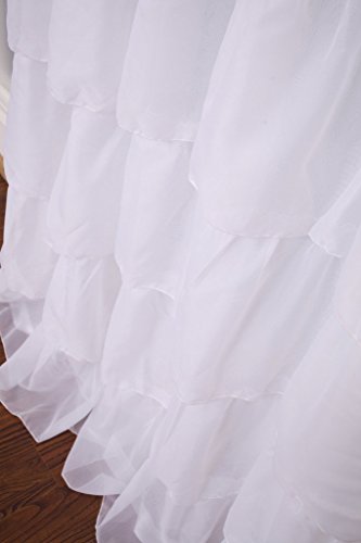 GWELL Supersanft Weiß Volant Gardine Transparent Voile Vorhang Schal mit Ösen TOP QUALITÄT für Wohnzimmer Schlafzimmer - 5