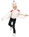 Widmann 97432 Kinderkostüm Huhn aus Plüsch, Umhang mit Kapuze und Maske